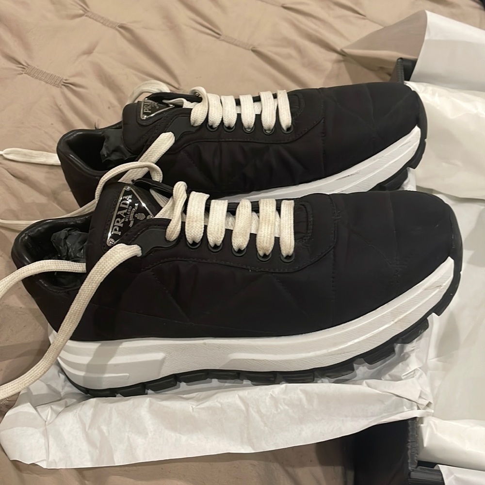 Prada Nylon quilted women’s sneakers, size 38.5